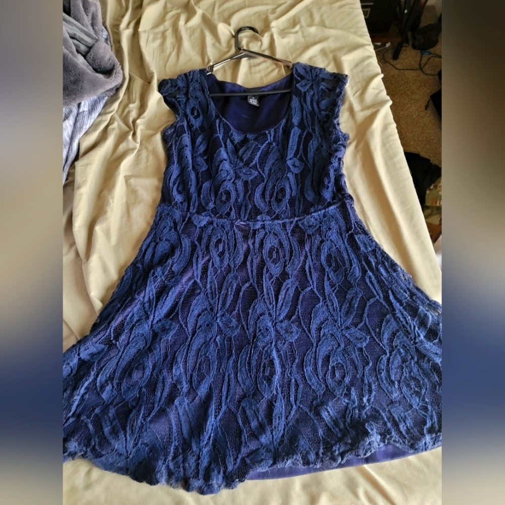 Blue lace party dress